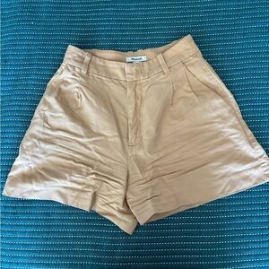 Madewell Tan Pleated Shorts